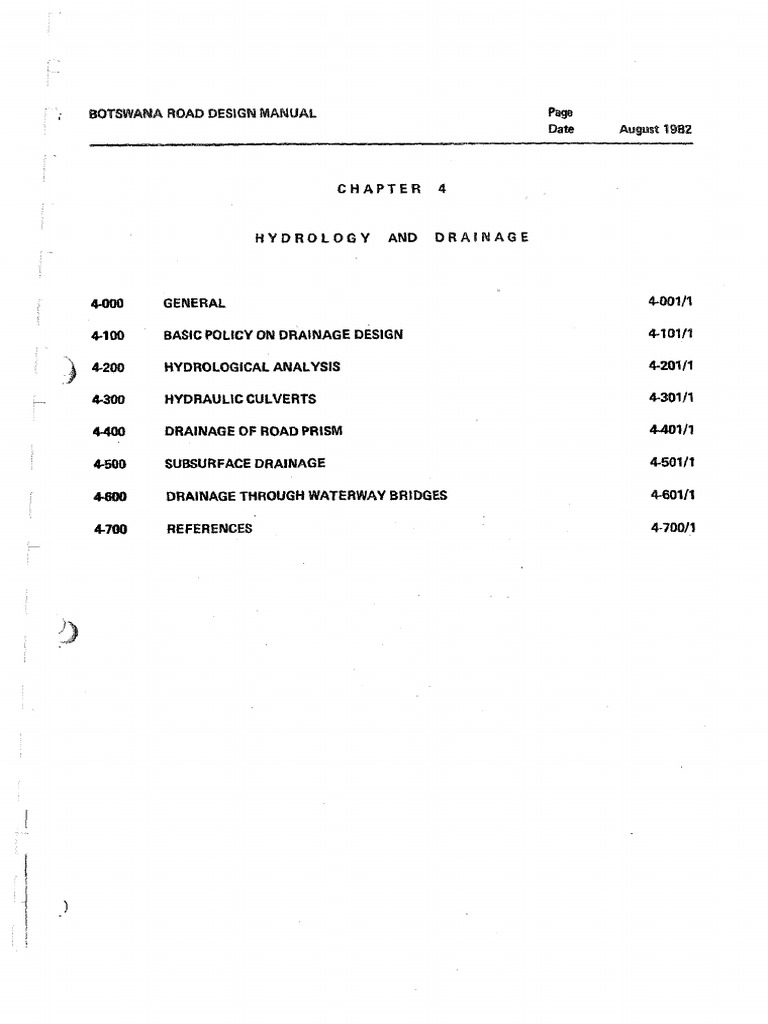 Botswana Road Design Manual. - Hydrology and Drainage | PDF | Flood ...
