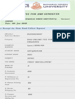 BHU Online Fee Receipt