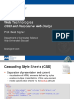 CSS3 and Responsive Web Design - Lecture 5 - Web Technologies (1019888BNR)
