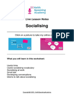 Socialising: Live Lesson Notes