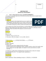 Midterm Test Financial Investment I. Part 1: Choose The Best Answer and EXPLAIN BRIEFLY