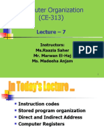 CE-313 Lecture 7 on Instruction Codes, Stored Program Organization and Computer Registers