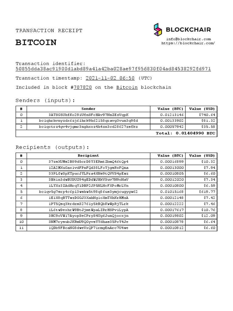 Bitcoin: Transaction Receipt | PDF | Bitcoin | Receipt