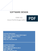 Software Design: CMSE 322 Assoc - Prof.Dr - Duygu Çelik Ertuğrul