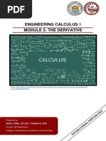 Engineering Calculus 1 Module 3: The Derivative: Math 11/L