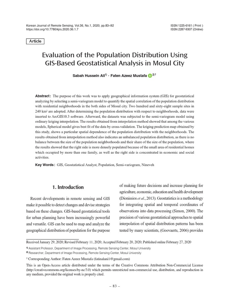 GIS Analysis of Mosul City Population | PDF | Spatial Analysis ...