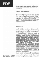 A programação local de Saúde, os distristos sanitários e a necessidade de um enfoque estratégico
