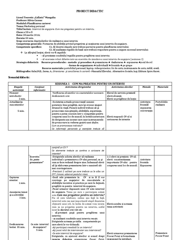 Interviul de Angajare. Cum Ma Pregatesc Pentru Un Interviu. | PDF