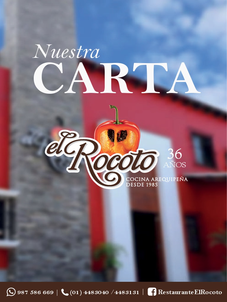 Menú del Restaurante El Rocoto | PDF | Cocinando | Alimentos