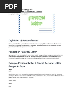 Personal Letter