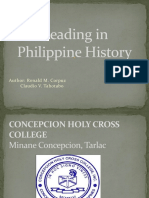 Reading in Philippine History: Author: Ronald M. Corpuz Claudio V. Tabotabo