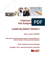 Classical Item and Test Analysis Report Ujian Sejarah Tahun 4