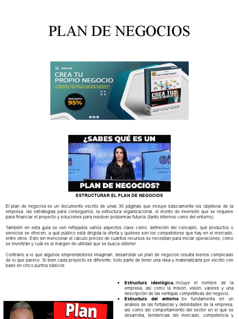 Guía para Crear un Plan de Negocios | PDF | Mercado (economía) | Marketing