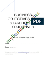 Business Objectives and Stakeholder Objectives