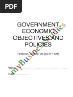 Government Economic Objectives and Policies