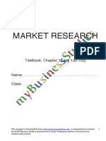 Market Research: Textbook, Chapter 11 (PG 142-155)