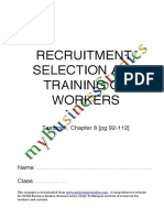 Recruitment Selection and Training of Workers