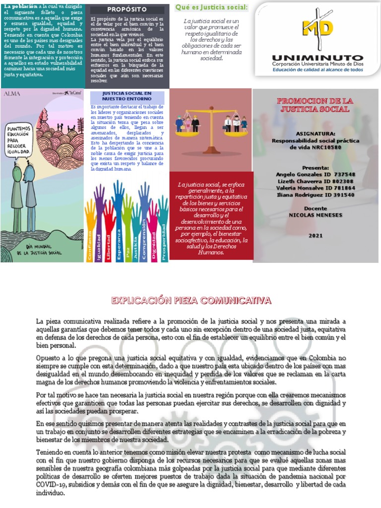 Promoción de Justicia Social en Colombia | PDF | Justicia | Crimen y ...