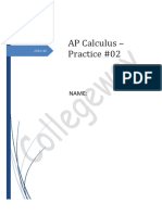 AP Calculus - Practice #02: Name