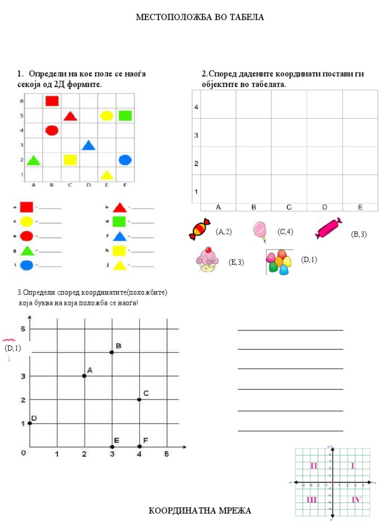 МЕСТОПОЛОЖБА ВО ТАБЕЛА.КООРДИНАТНА МРЕЖА 2 | PDF