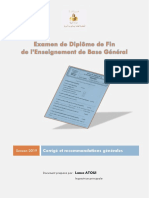 Epreuve D'anglais - Concours 9ème Année - 2019 Corrigé