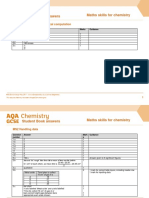 Maths Skills For Chemistry Student Book Answers: MS1 Arithmetic and Numerical Computation