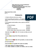 Evaluacion de Castellano 1°er Año A