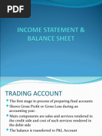 Income Statement & Balance Sheet