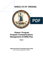 Commonwealth of Virginia: Program Program Communications Management (COMM) Plan