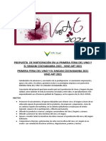 Propuesta de Participación en La Primera Feria Del Vino y El Singani Cochabamba 2021 - Vino Art 2021