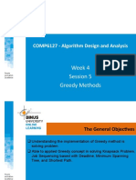 Week 4 Session 5 Greedy Methods: COMP6127 - Algorithm Design and Analysis