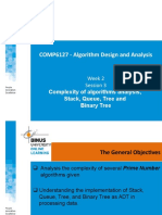 Complexity of Algorithms Analysis, Stack, Queue, Tree and Binary Tree