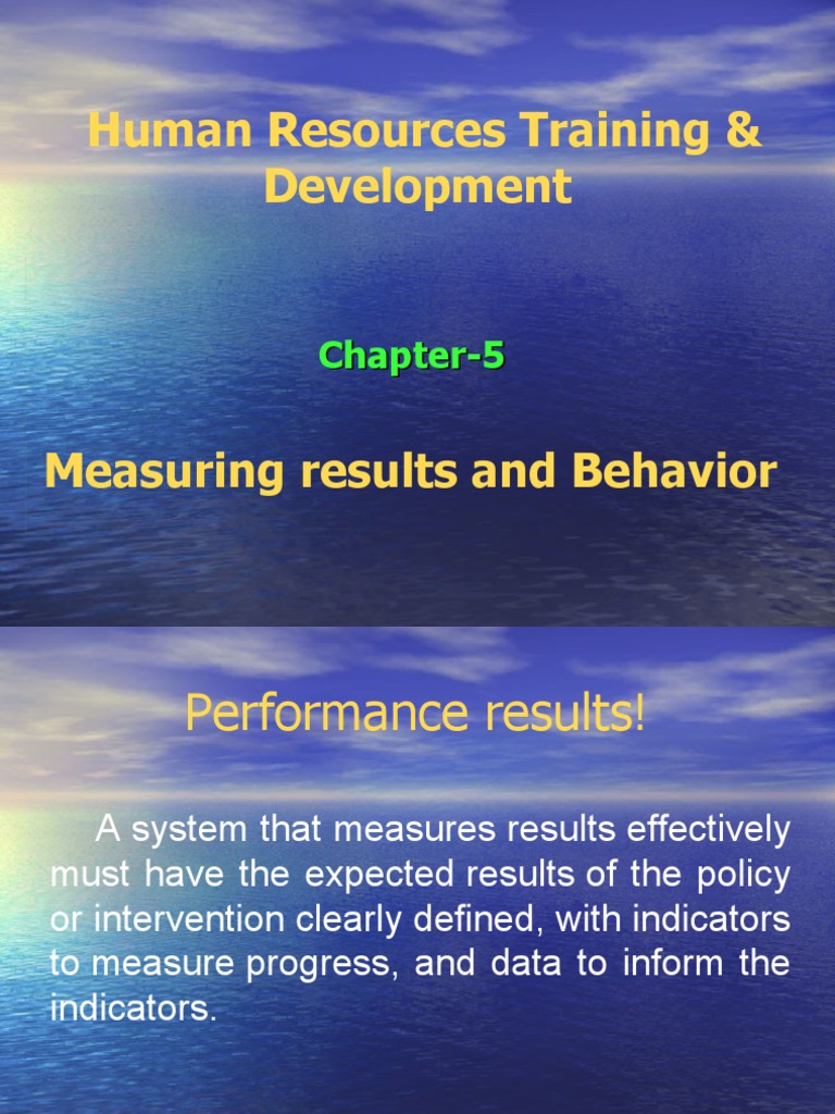 Human Resources Training & Development Chapter5 PDF Goal