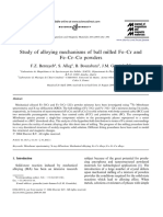 Study of Alloying Mechanisms of Ball Milled Fe-Cr and Fe-Cr-Co Powders