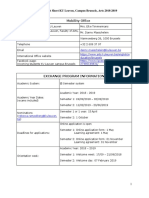 Fact Sheet KU Leuven, Campus Brussels, Arts 2018-2019 Mobility Office