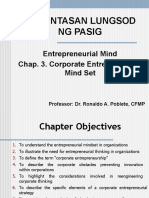 Pamantasan Lungsod NG Pasig: Entrepreneurial Mind Chap. 3. Corporate Entrepreneurial Mind Set