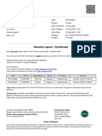 Results Report / Certificate