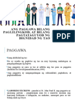 Ang Paggawa Bilang Paglilingkod, at Bilang Pagtataguyod