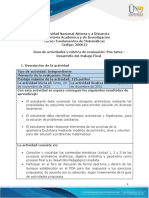 Guía de Actividades y Rúbrica de Evaluación - Postarea - Desarrollo Del Trabajo Final