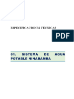 Especificaciones Tecnicas Sistema de Agua Potable y Alcantarillado