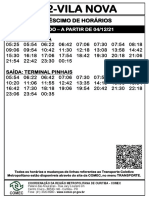 Horários de sábado da linha C12-Vila Nova a partir de 04/12