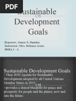 Sustainable Development Goals: Reporter Jomar S. Dumlao Instructor Mrs. Helenea Arato Bsba 1 - A