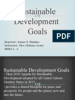 Sustainable Development Goals: Reporter Jomar S. Dumlao Instructor Mrs. Helenea Arato Bsba 1 - A