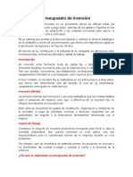 Presupuesto de Inversión: Guía para su Elaboración