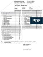 Academic Transcript: Batam Tourism Polytechnic