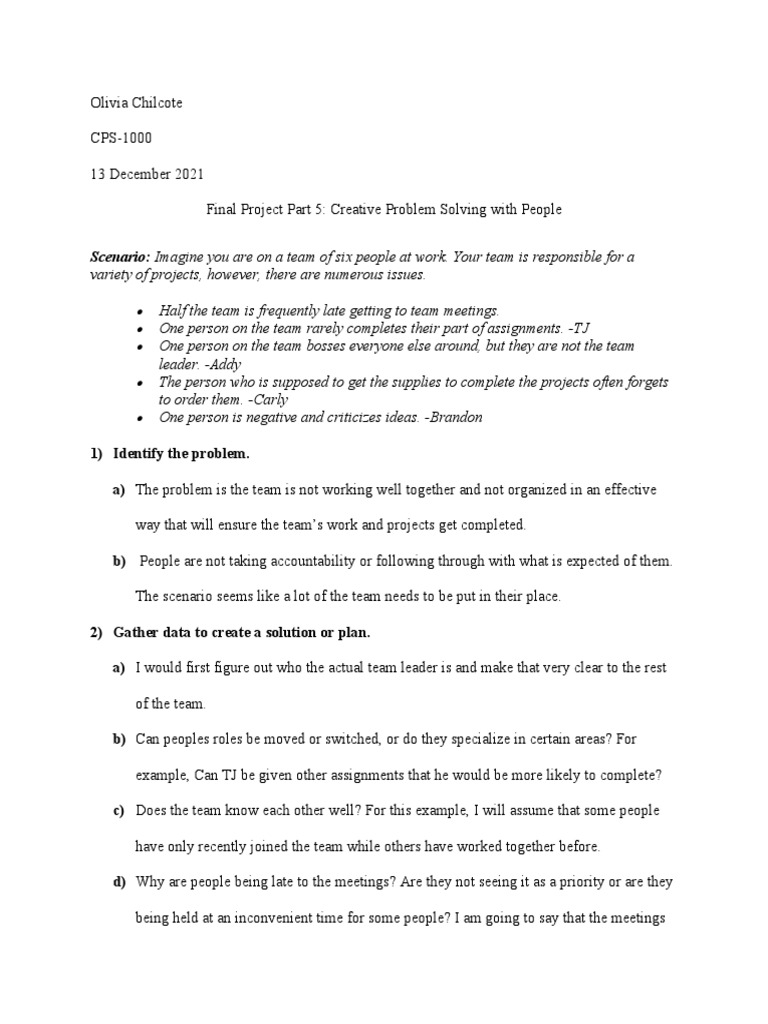 Cps Final Project Part 5 | PDF | Cognition