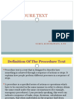 Procedure Text: BY: Nurul Kusumawati, S.PD