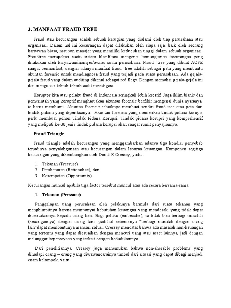 Manfaat Fraud Tree dalam Audit Forensik | PDF | Karier & Perkembangan ...