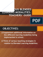 Various Blended Learning Modalities: Teachers' Guide