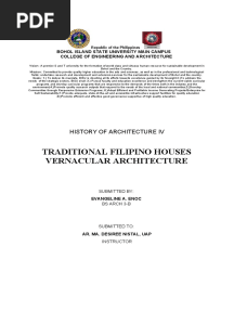 Vernacular Architecture - Traditional Filipino Houses